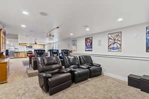 View of carpeted cinema room