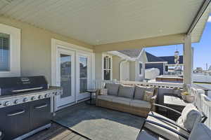 View of patio featuring outdoor lounge area