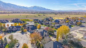 Drone / aerial view featuring a mountain view