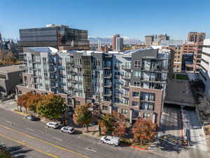 View of building exterior with a mountain view