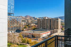 Exterior space with a mountain view