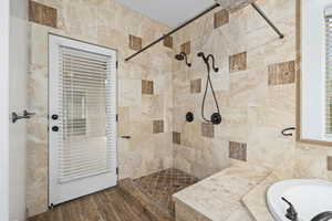 Master shower and door to patio