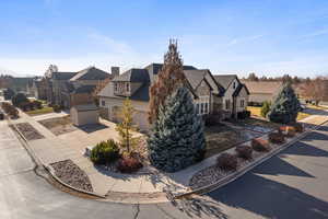 View of front of property with a storage unit