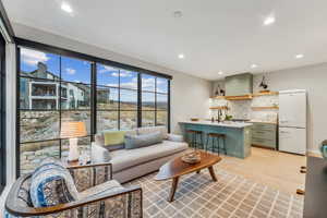 Living room featuring light hardwood / wood-style flooring