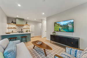 Living room featuring light hardwood / wood-style floors