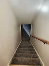 Stairway with carpet floors