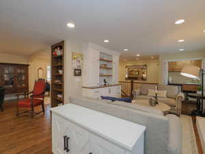 Living room featuring hardwood / wood-style flooring