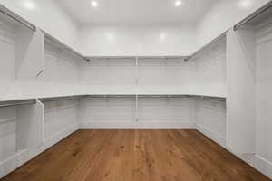 Walk in closet featuring hardwood / wood-style flooring