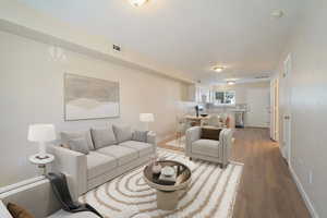 Living room featuring hardwood / wood-style floors