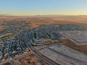 View of aerial view at dusk