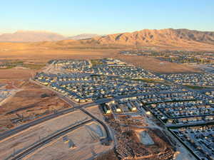 Drone / aerial view with a mountain view