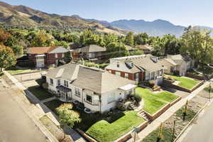 Aerial view featuring a mountain view