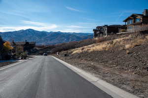 View of road with a mountain view