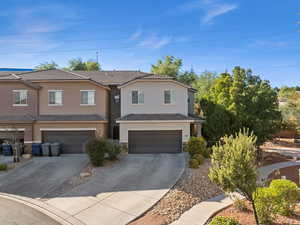 View of front of home with a garage