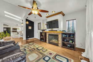 Skylights in the dining area