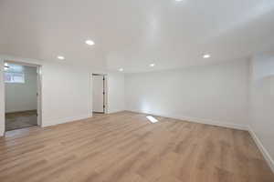 Empty room featuring light hardwood / wood-style floors