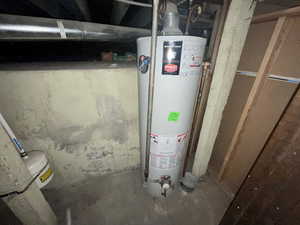 Utilities featuring gas water heater