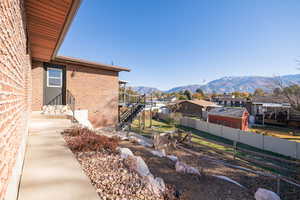 View of yard featuring a mountain view