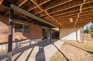 View of basement level covered patio