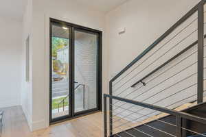 Interior space featuring light hardwood / wood-style flooring