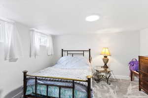 Bedroom with carpet floors