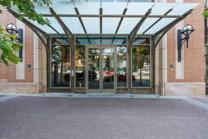 Entrance to property featuring french doors