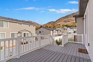 Composite deck with a mountain view