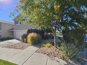 View of home's exterior featuring a garage