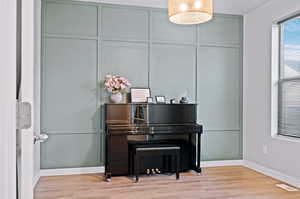 Miscellaneous room featuring light hardwood / wood-style flooring