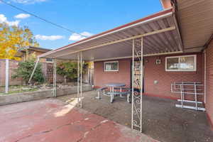 View of patio with a porch