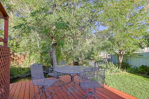 Deck featuring a water view