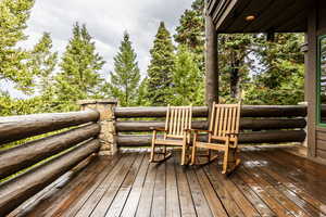 View of wooden deck