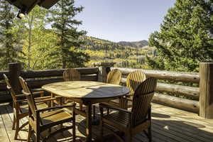 Deck with a mountain view