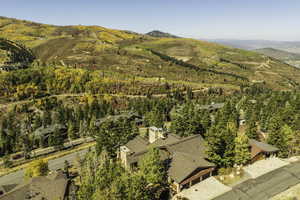 Bird's eye view featuring a mountain view