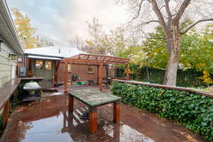 View of patio / terrace featuring a pergola