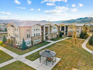 View of home's community with a gazebo and a mountain view