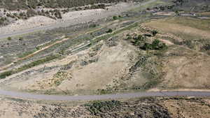 Overview of rural landscape with a desert landscape