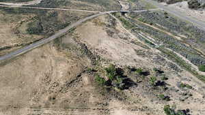 Aerial overview of property's location featuring rural landscape