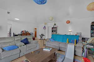 Living room featuring light wood-type flooring