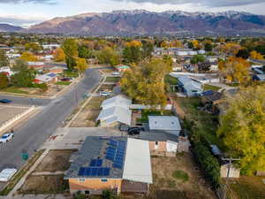 Drone / aerial view with a mountain view