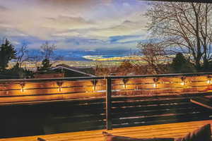 View of deck at dusk