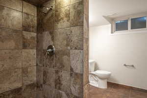 Basement bathroom with shower