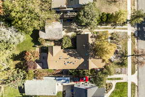 Aerial view with Wasatch mountains