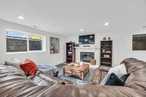 Living room featuring hardwood / wood-style floors