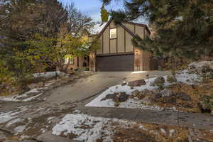 View of front of house with a garage