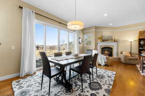 Dining space featuring hardwood / wood-style flooring