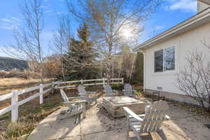 View of patio / terrace with gas firepit