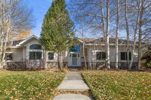 View of front of home with a front yard