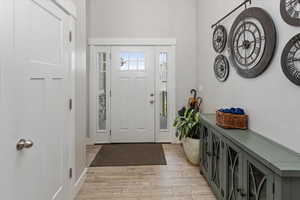 Entryway featuring light hardwood / wood-style flooring