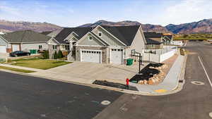 View of front of house featuring a mountain view